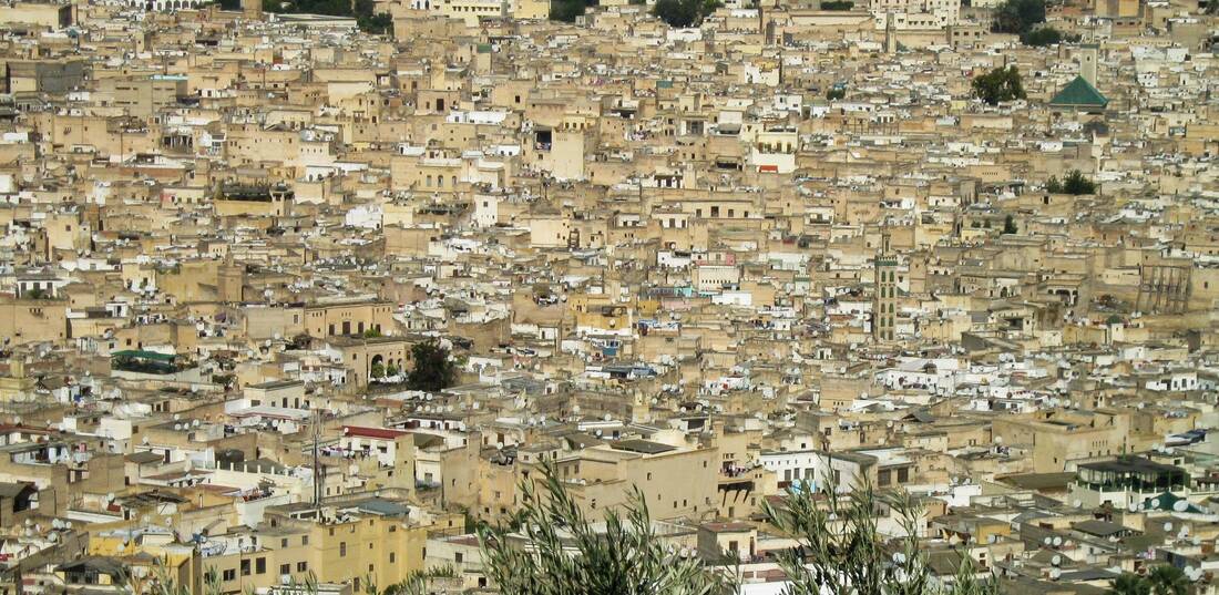 Bird's eye-view of Fez, Morocco