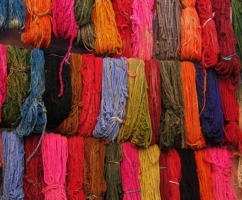 Dyed wool, Marrakech market
