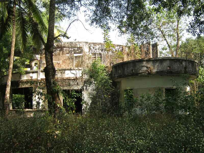 War-torn abandoned building near Freetown, Sierra Leone